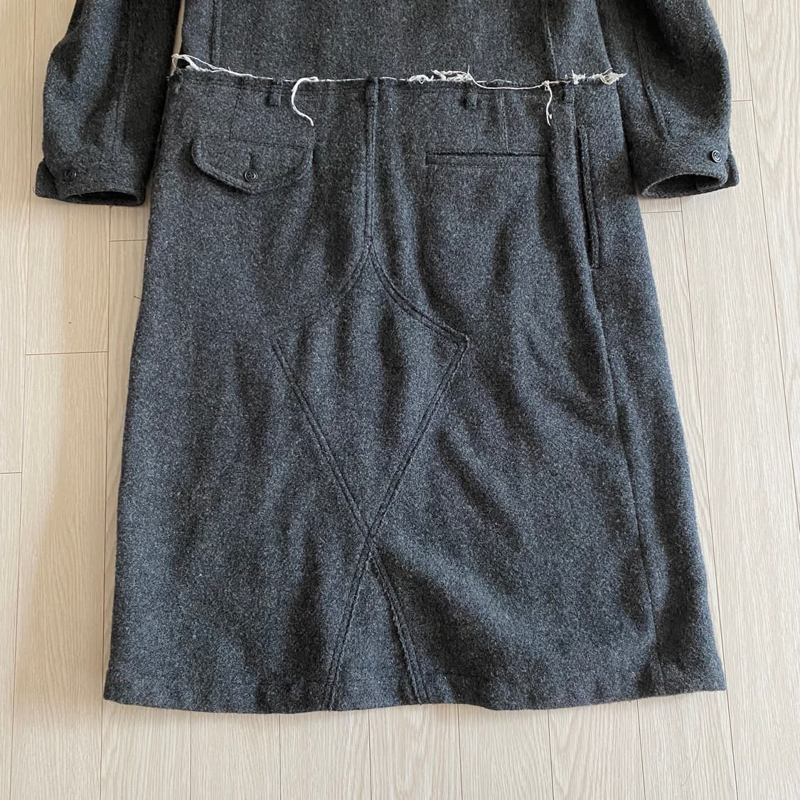 [L] 꼼데가르송 옴므 플러스 2013AW 도킹 집 울 코트  상품이미지4