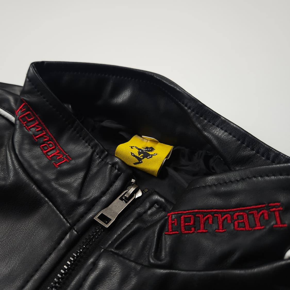 빈티지 페라리 풀 자수 레더 레이싱 자켓 (100) 상품이미지8