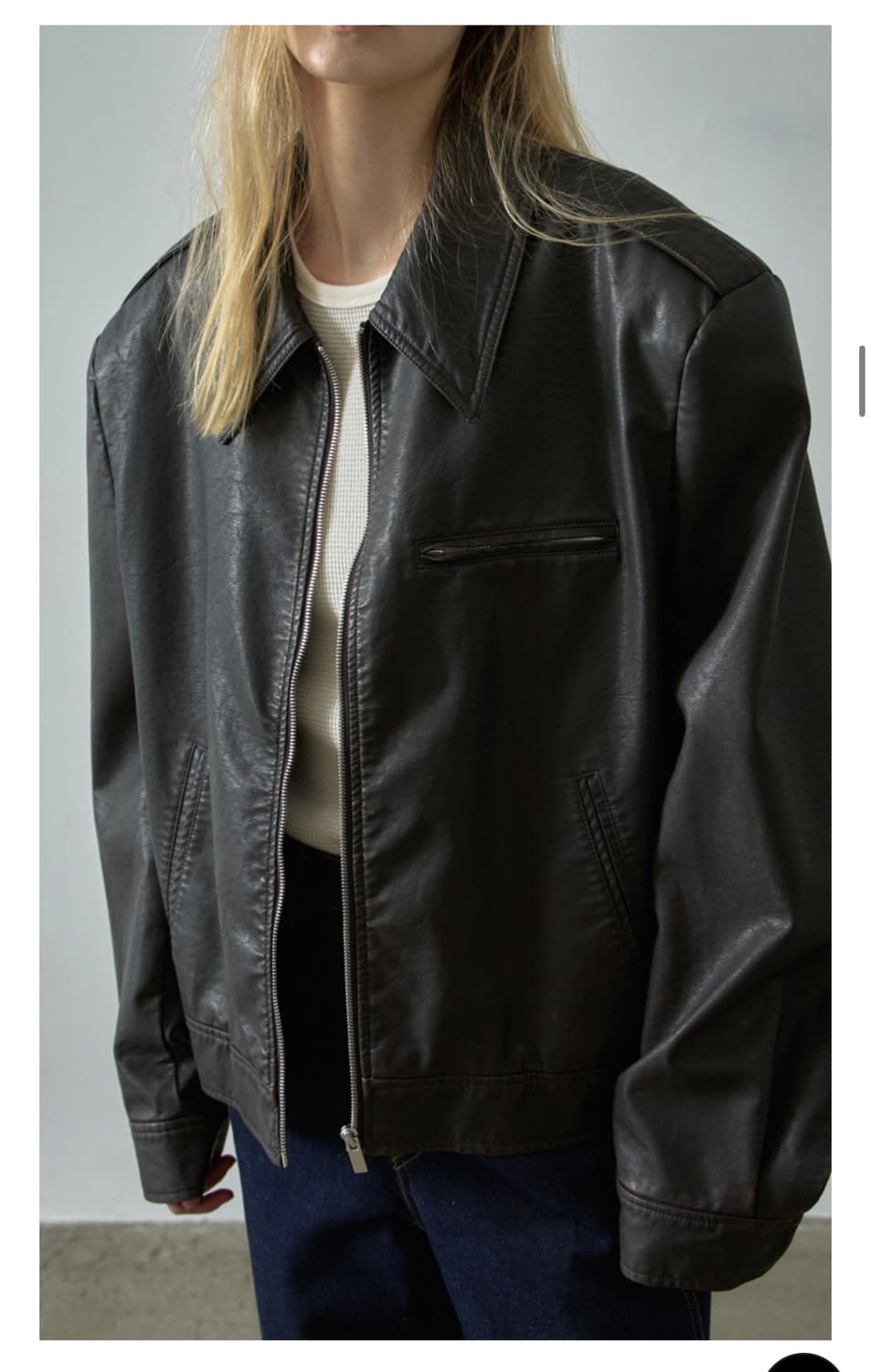 파사드패턴 빈티지레더재킷 다크브라운 M 상품이미지6