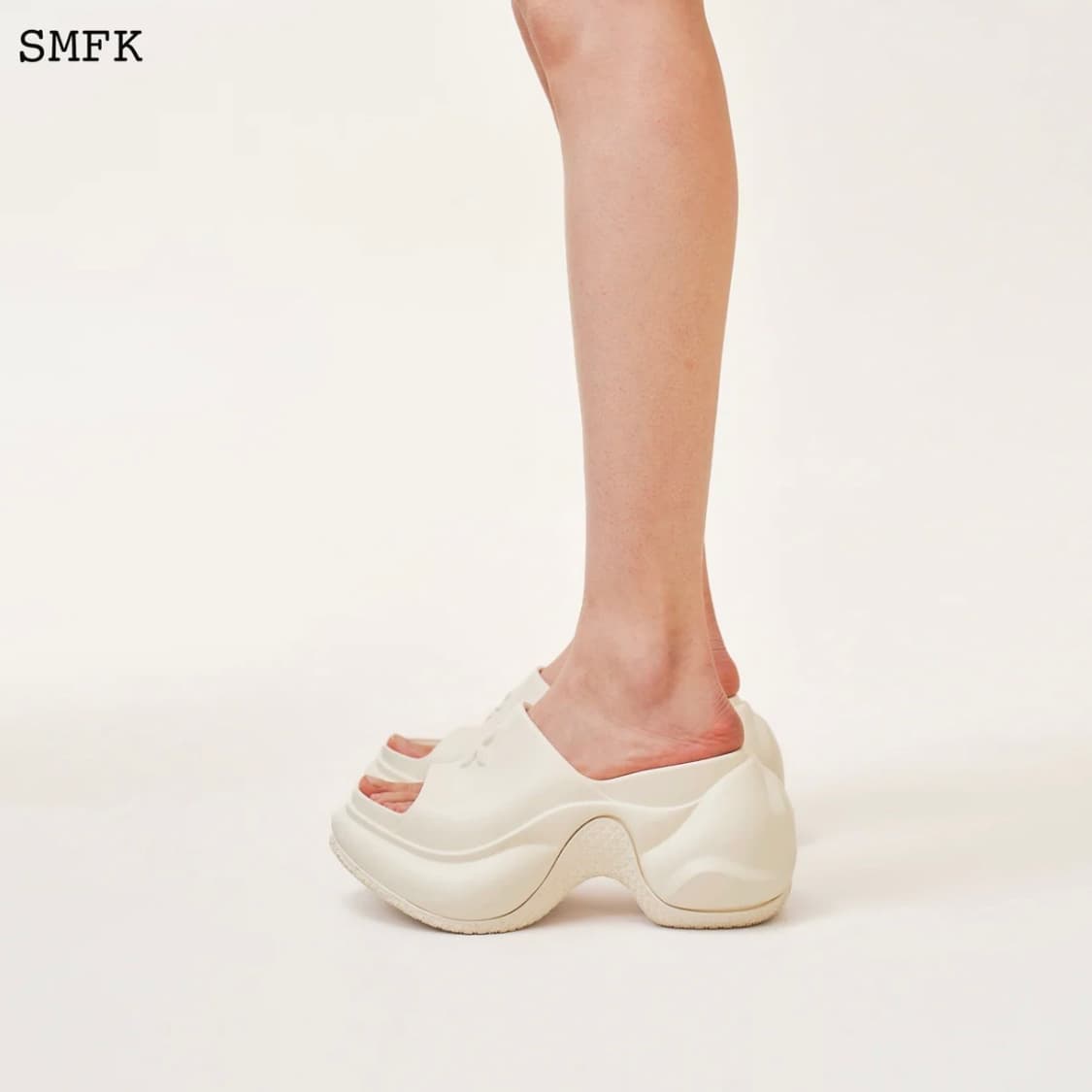 SMFK COMPASS WAVE 화이트 하이힐 범퍼 샌들 37 상품이미지4