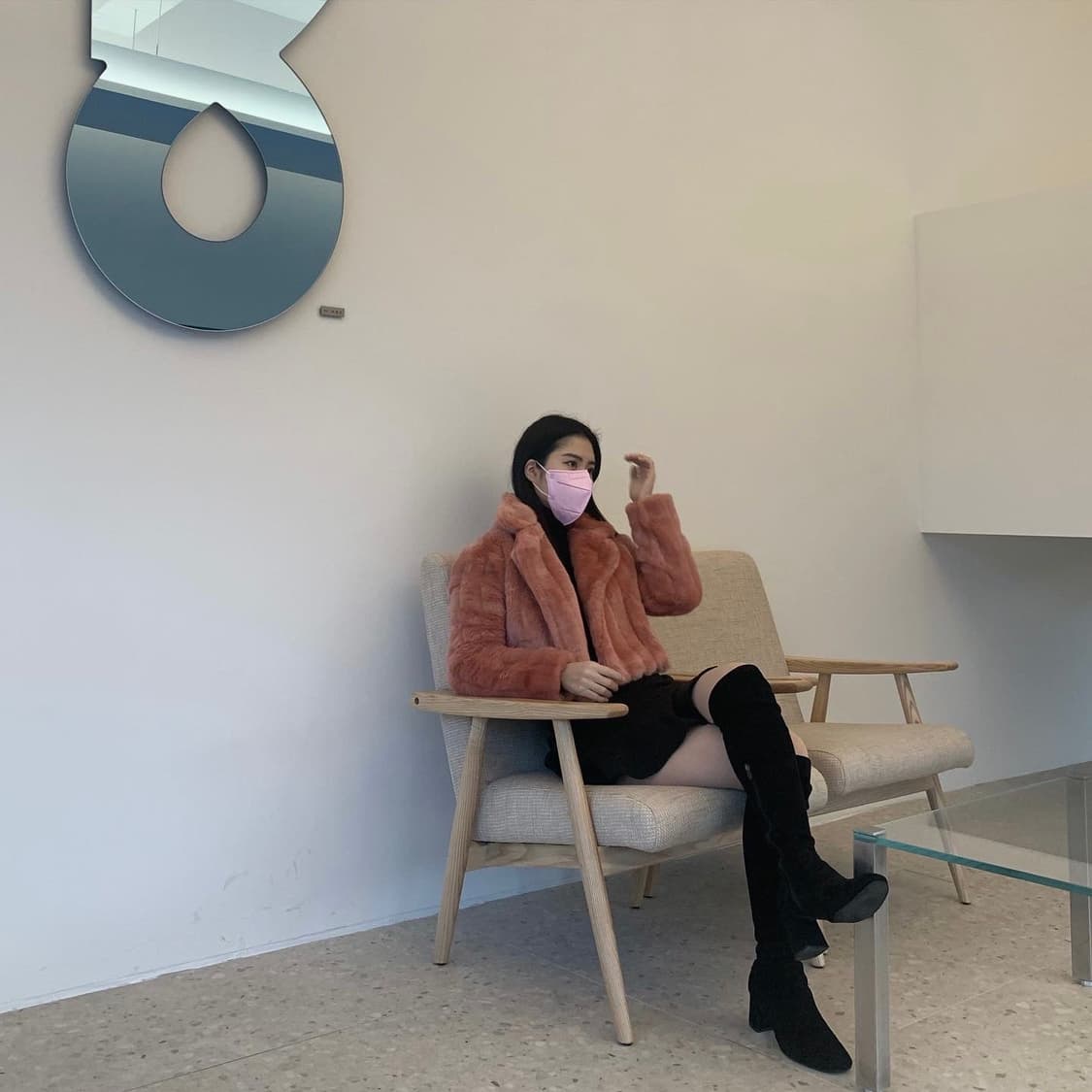 코랄핑크 퍼자켓 상품이미지4