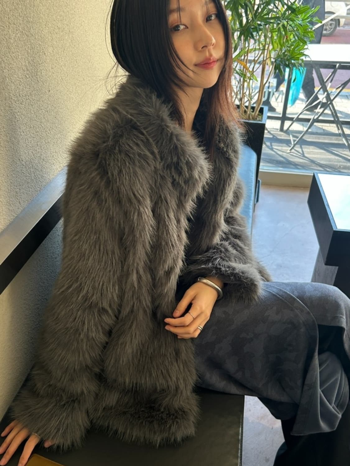 뮤로우 냥코 퍼자켓 : 그레이 상품이미지3