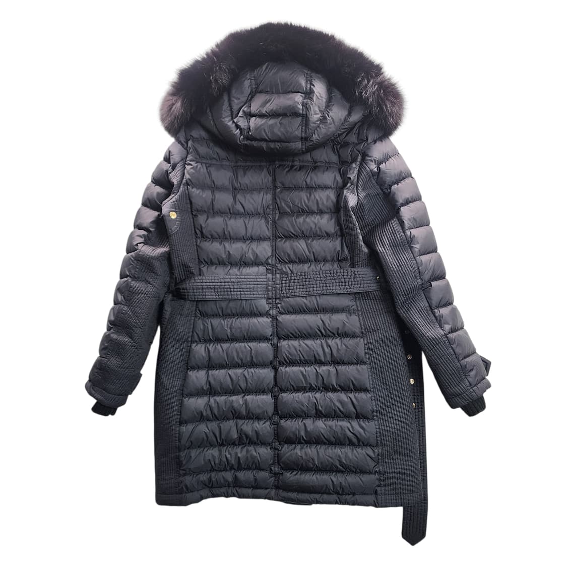 [S] Burberry 버버리 폭스 퍼 트리밍 후드 다운 필드 코트 상품이미지2
