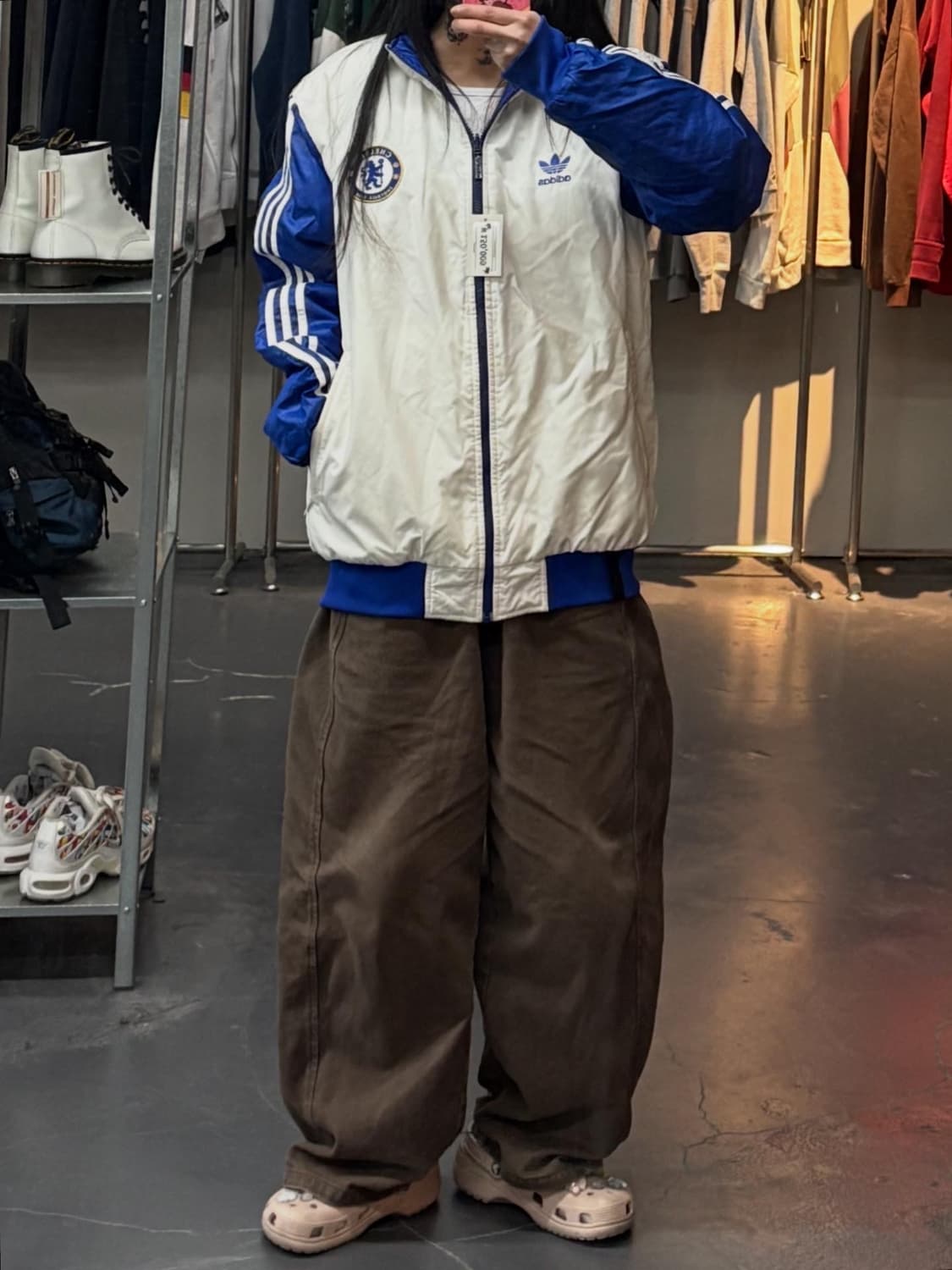 아디다스 첼시 블루화이트 삼선 리버시블 패디드 바람막이점퍼 A3273 상품이미지1