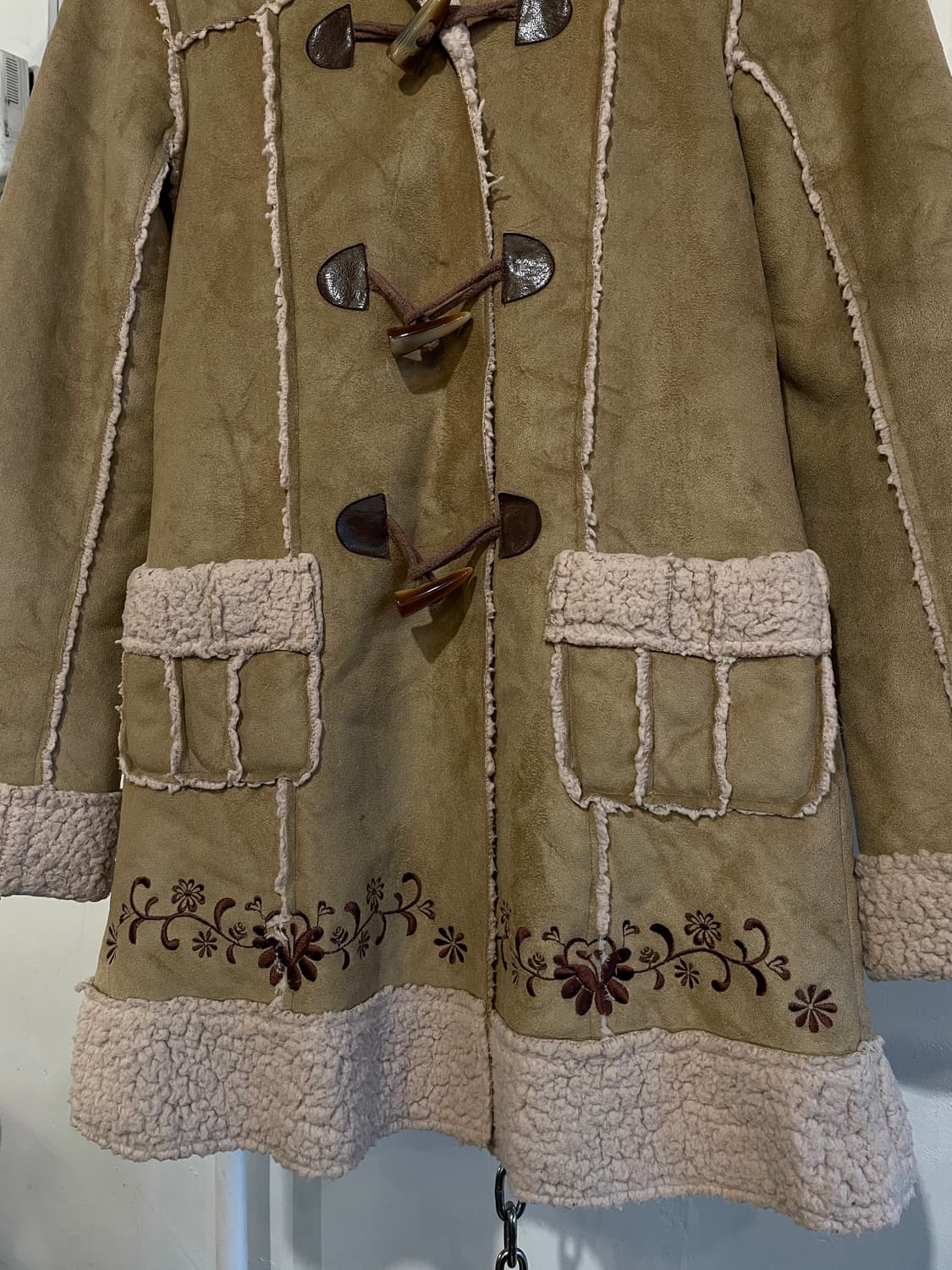 liz lisa 리즈리사 브라운 플라워 자수 베이지 무스탕 러블리 갸루 상품이미지4