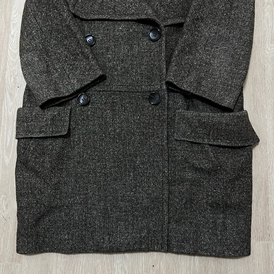 시슬리 여성 트레이드마크 모직 캐시미어 더플 코트 FREE  상품이미지3