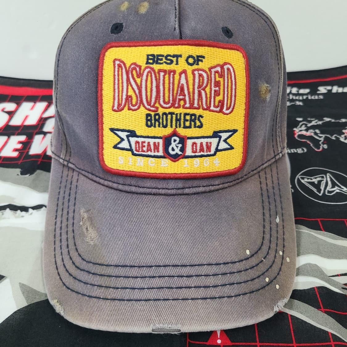 디스퀘어드2 빈티지 데미지 워싱 썬페이딩 모자 볼캡 상품이미지3
