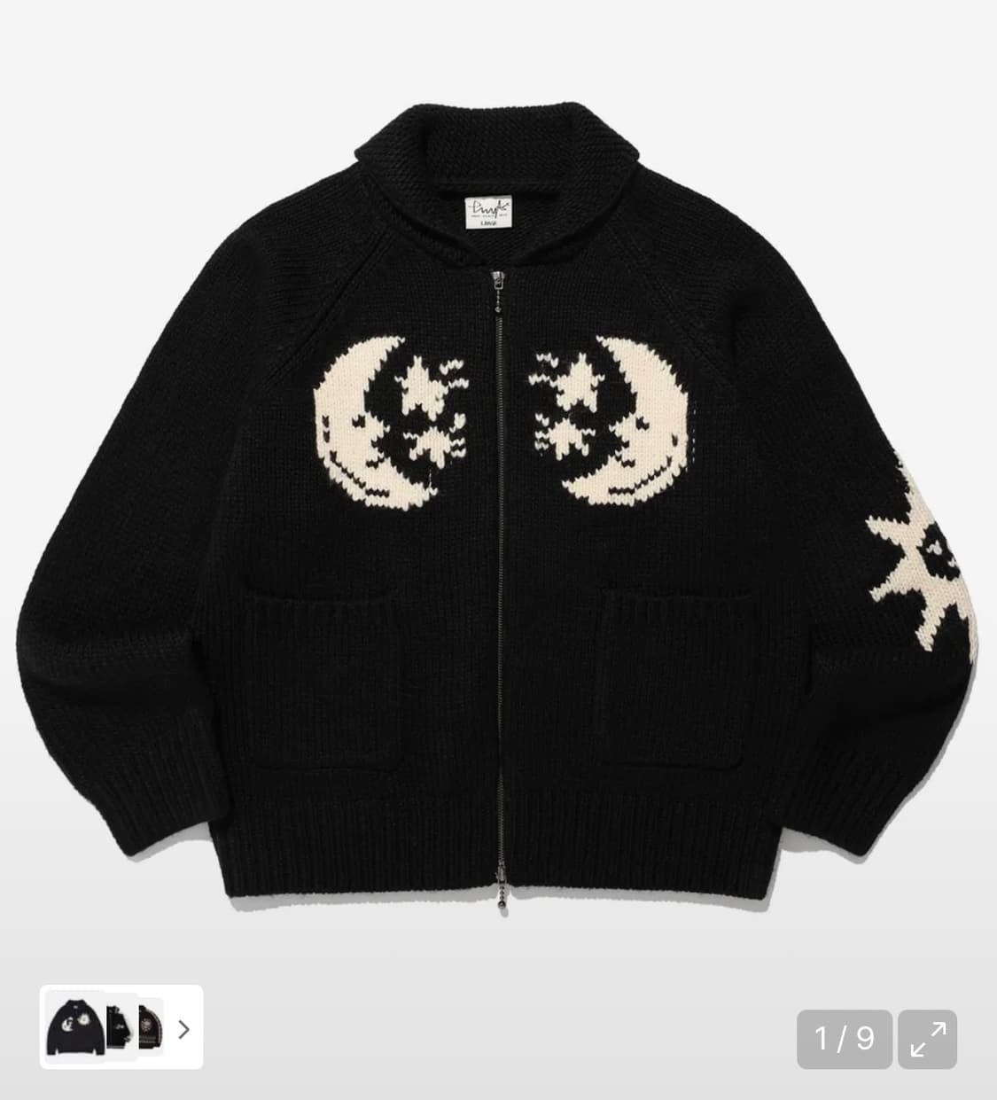 피지컬디파트먼트 코위찬 니트집업 블랙 상품이미지1