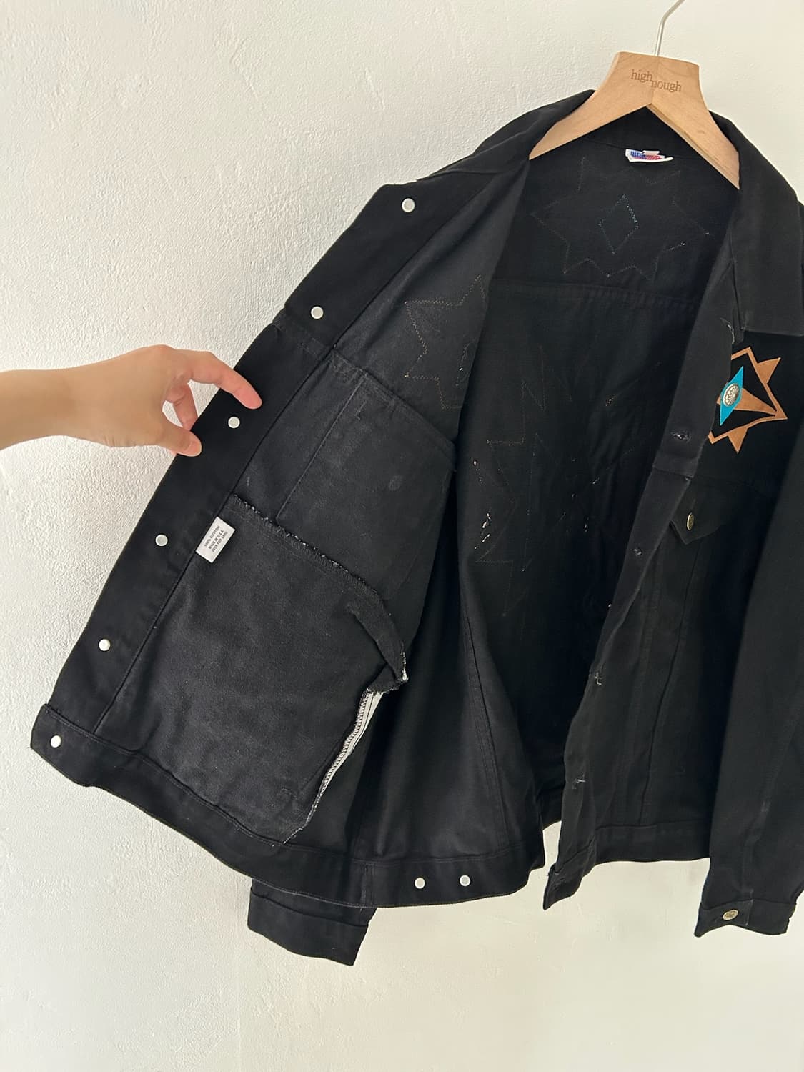 90's southwest Aztec Black Denim jacket 상품이미지8