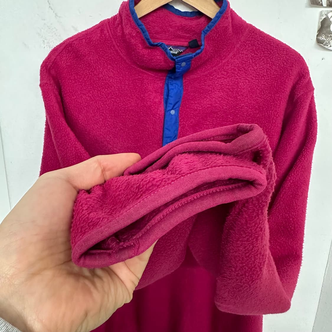 80‘s 파타고니아 신칠라 스냅티 ’핑크/블루‘ 상품이미지6