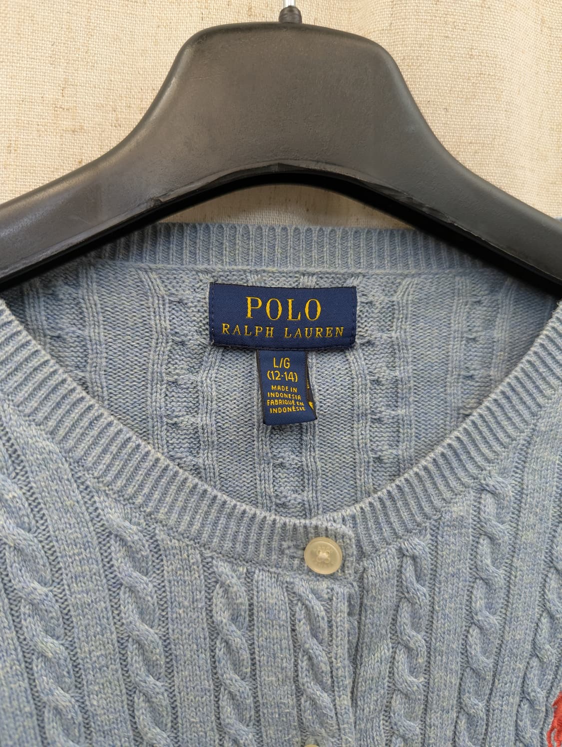 폴로 랄프로렌 케이블 니트 가디건 하늘색 상품이미지3