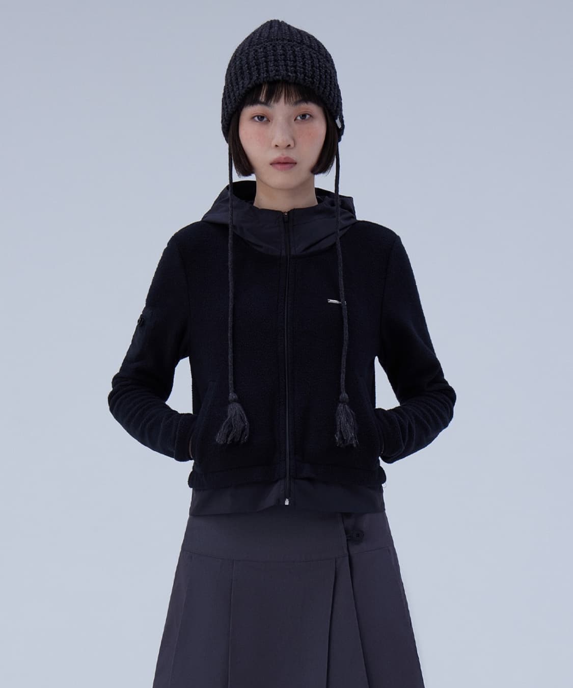 Miseki seoul Fleece zip-up hoodie BLACK 상품이미지1