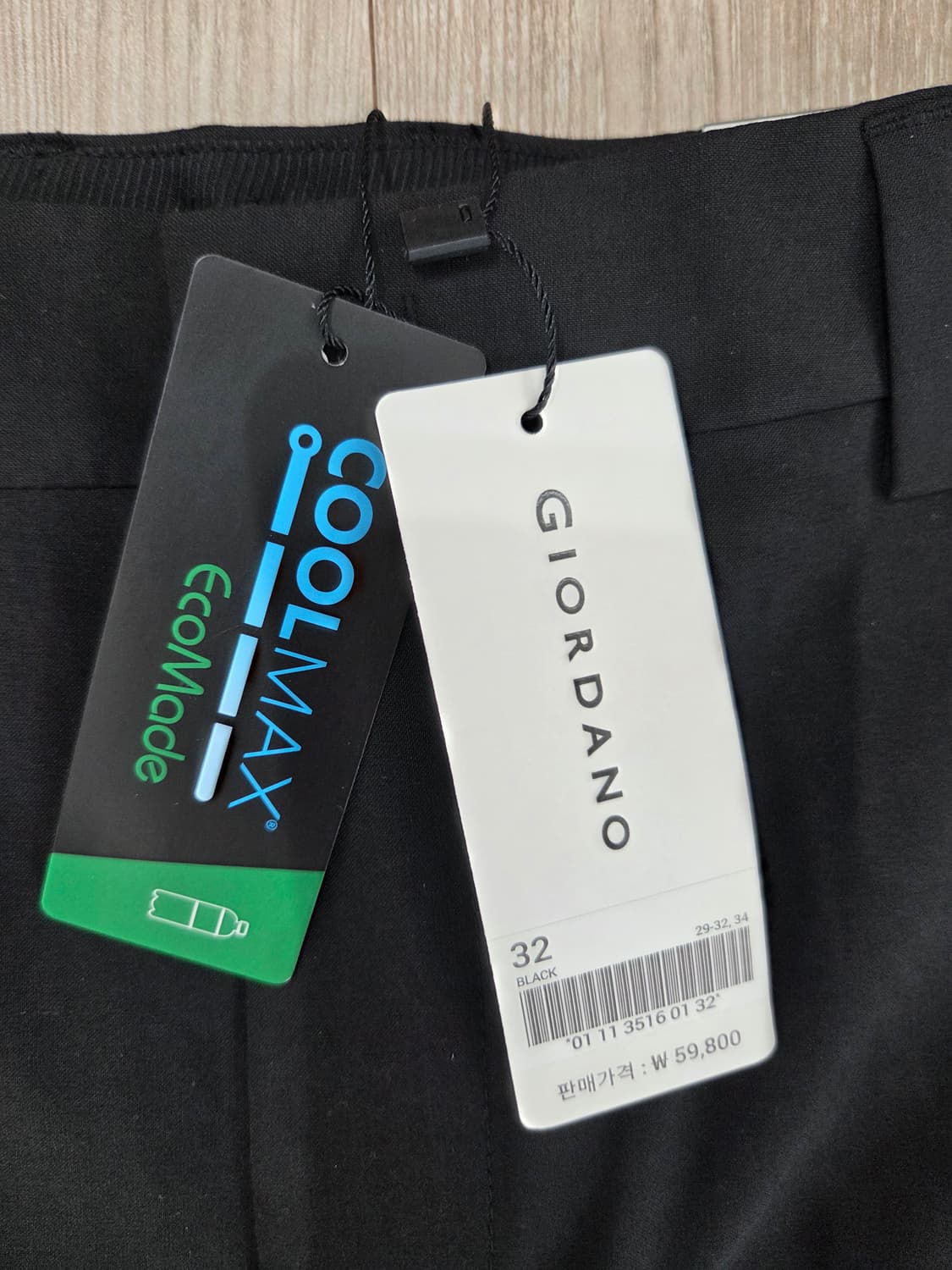 (새상품)지오다노 여름 쿨맥스 스트레이트핏 슬랙스 다크모카, 블랙 32 상품이미지6