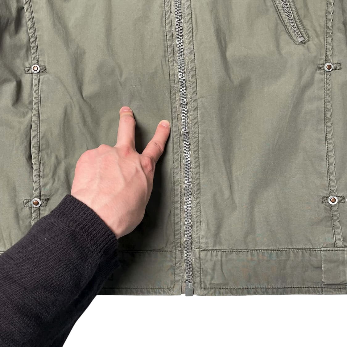 Vigour 카키 패치워크 집업 자켓 상품이미지9