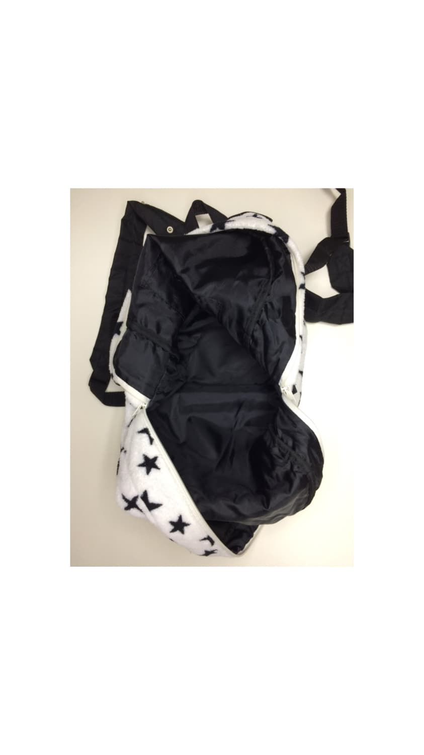 빈티지 화이트 별 무늬 후드 털 백팩 상품이미지7