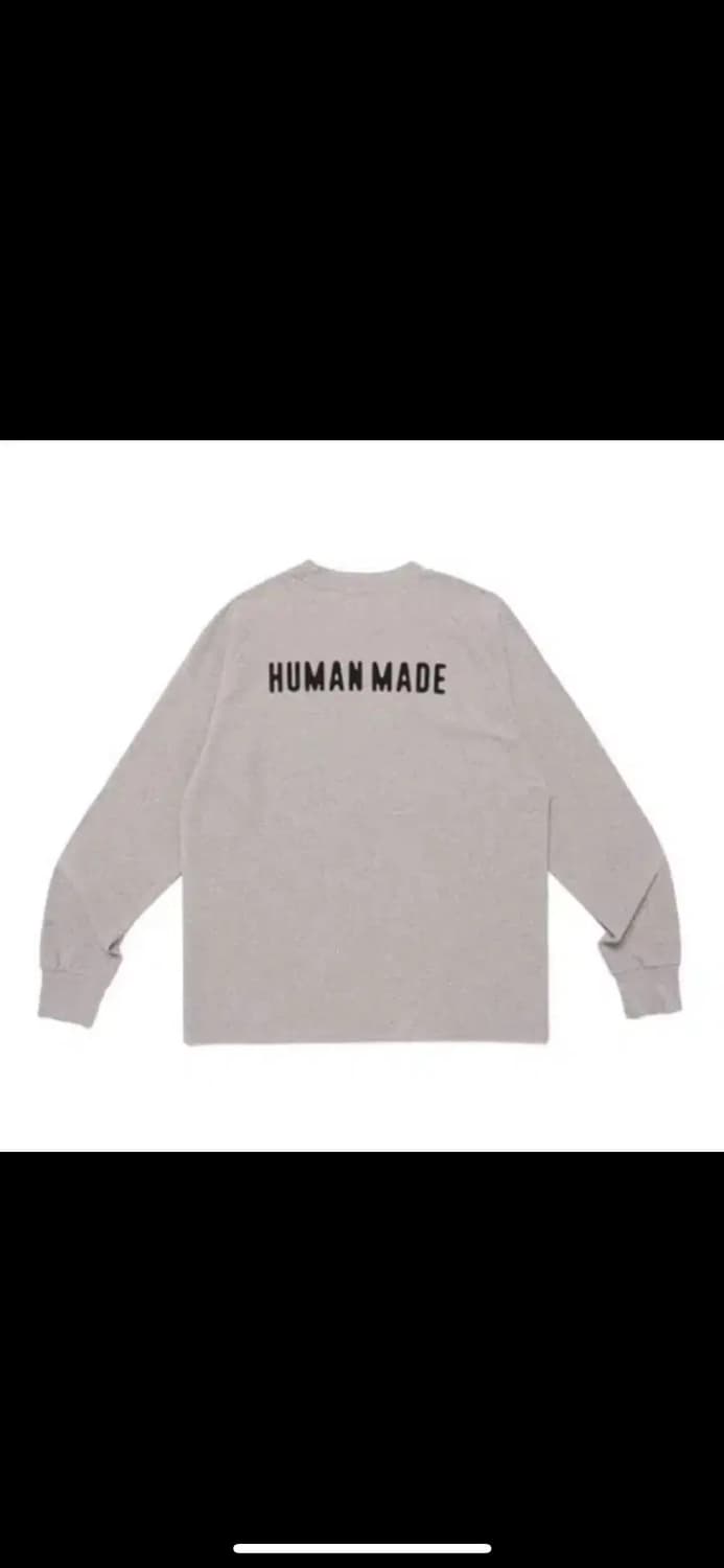 휴먼 메이드 래글런 롱슬리브 티셔츠 화이트 판매 상품이미지2