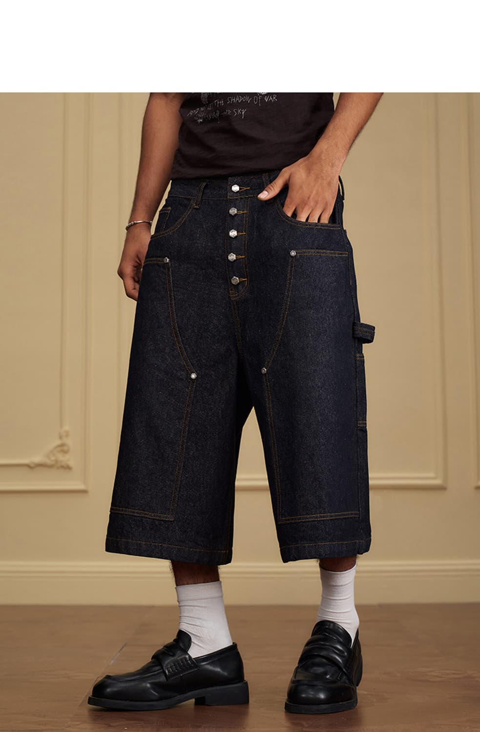 YAD crew 데님 반바지 남녀 공용 (5size) 상품이미지4