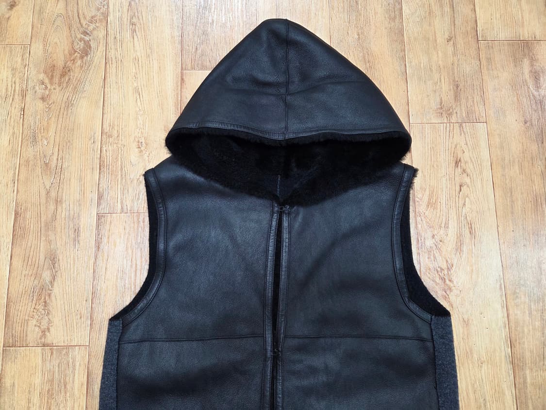 쏘울(SO.WOOL) 터키 무스탕 리버시블 후드 롱베스트 55-66  상품이미지5