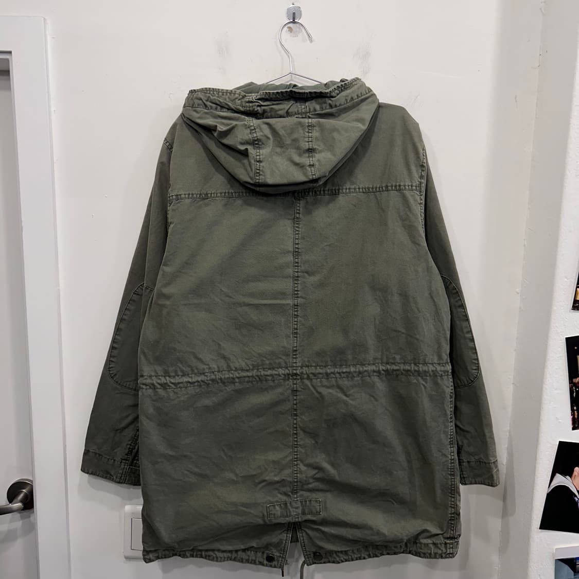 GAP 워시드 코튼 후드 롱 야상 개파카 상품이미지5