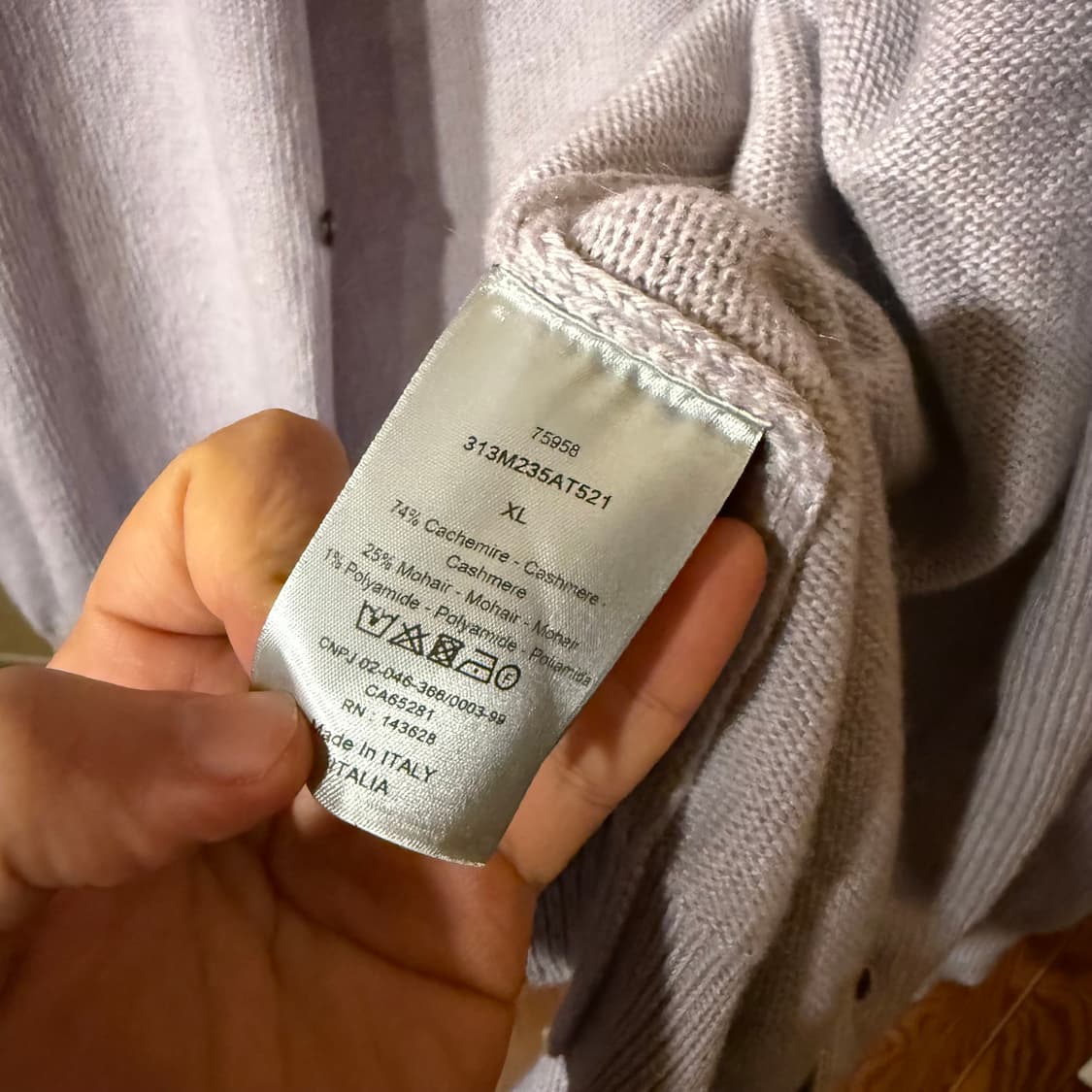 디올 캐시미어 모헤어 혼합 가디건  상품이미지6