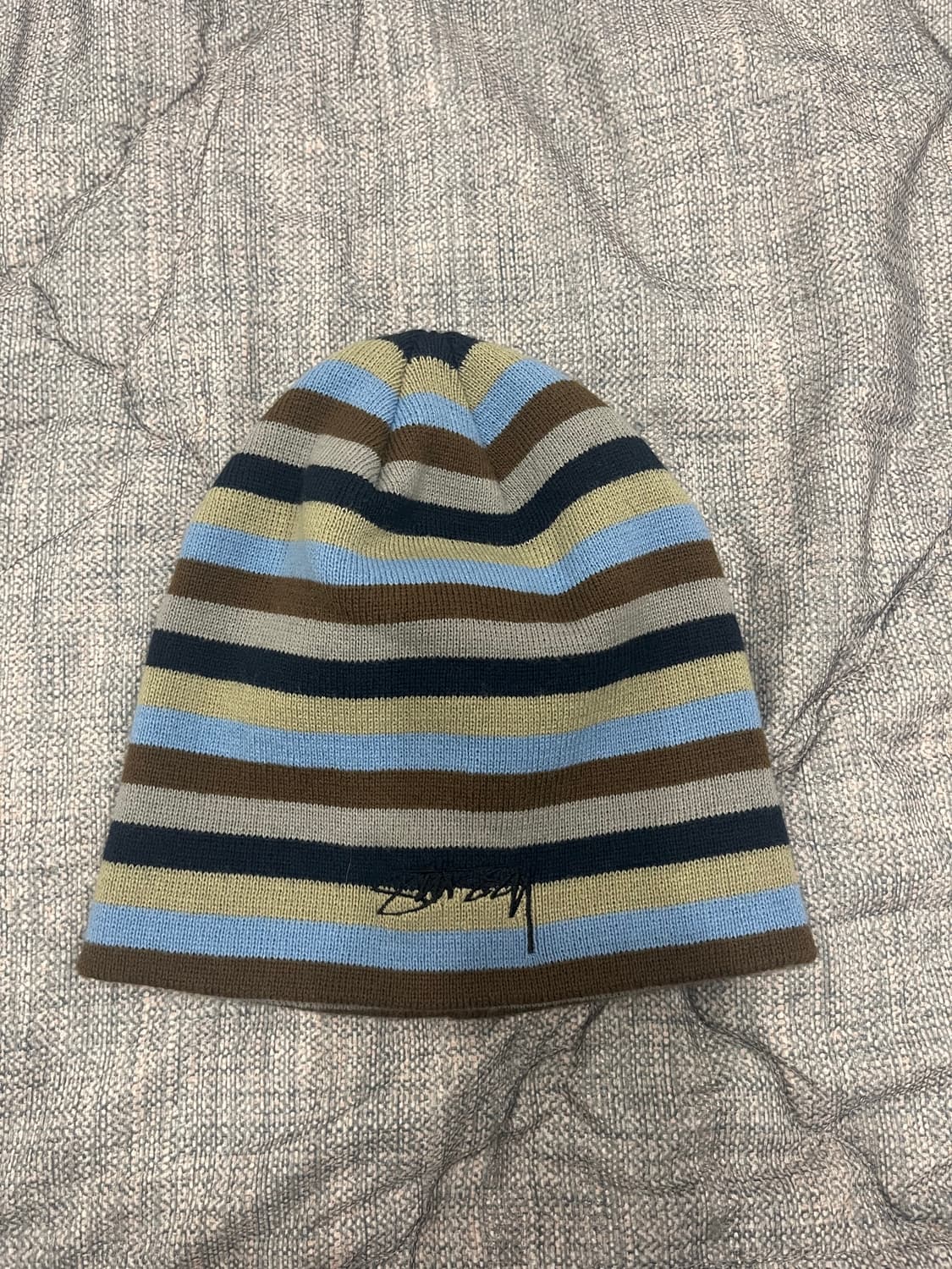 스투시 스컬캡 스무스 스탁 스트라이프 블루 상품이미지2