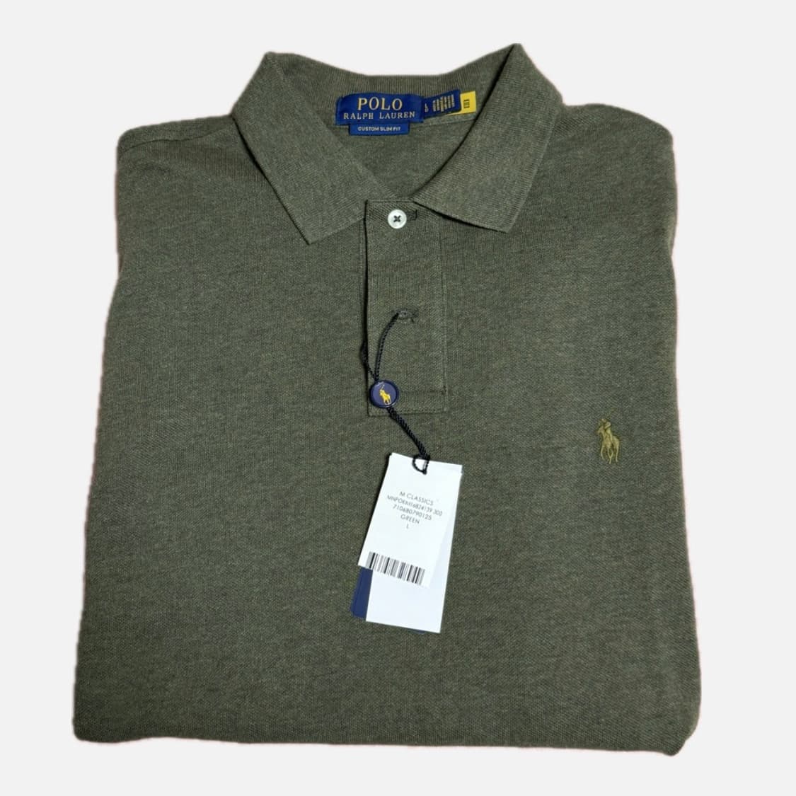 폴로 랄프로렌 커스텀 슬림핏 긴팔 카라 티셔츠 상품이미지1