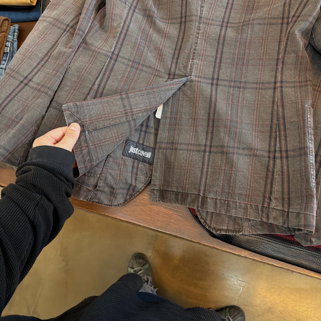 저스트 카발리 빈티지 체크패턴 라이트 코튼 블레이저 자켓 상품이미지6