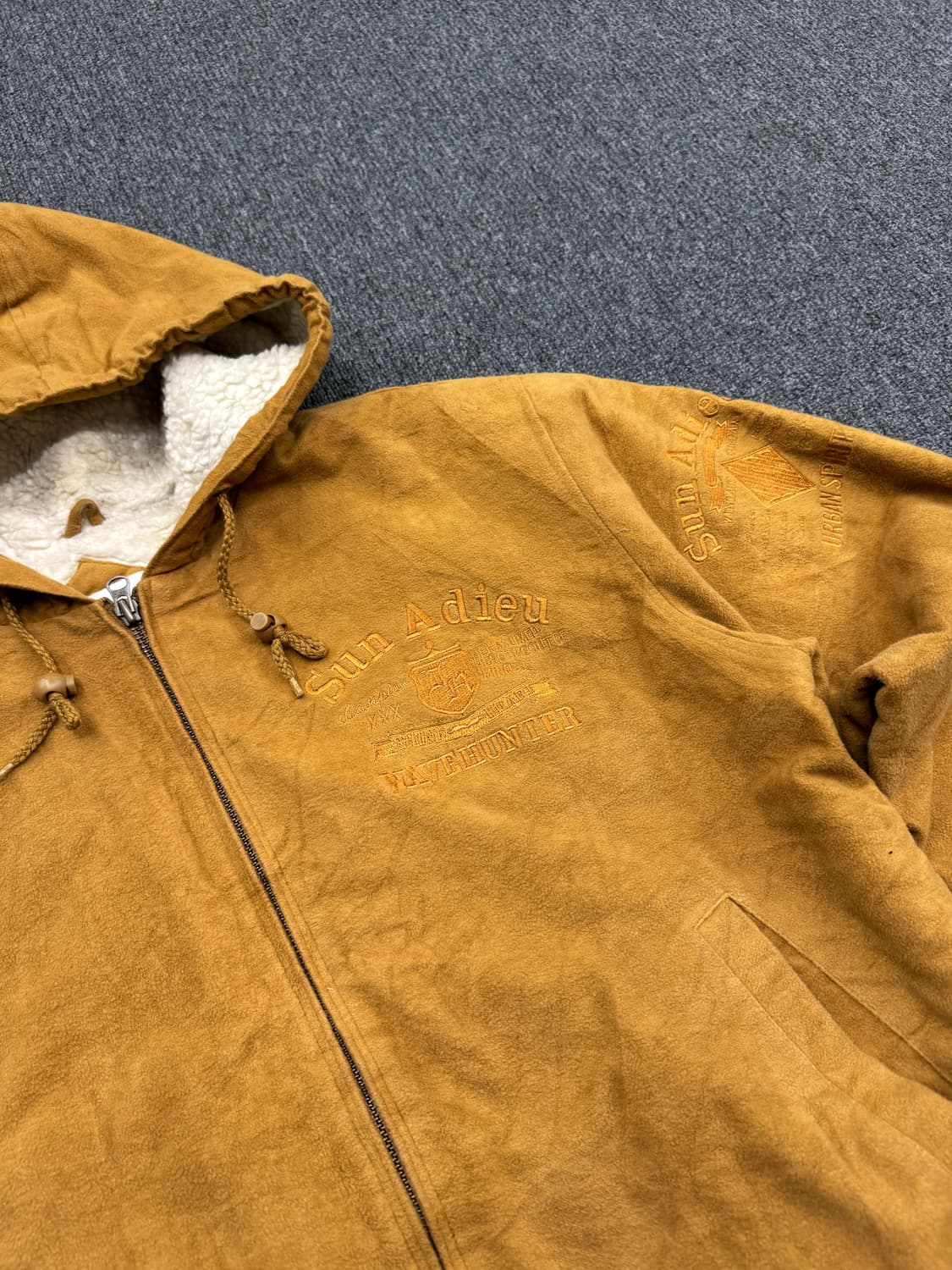 L)Vintage URBAN CITY 머스타드 양털 후드집업 상품이미지2