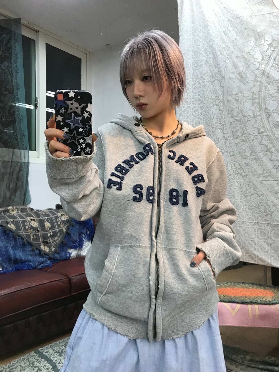 아베크롬비 빈티지 머슬핏 기모 후드집업  상품이미지1