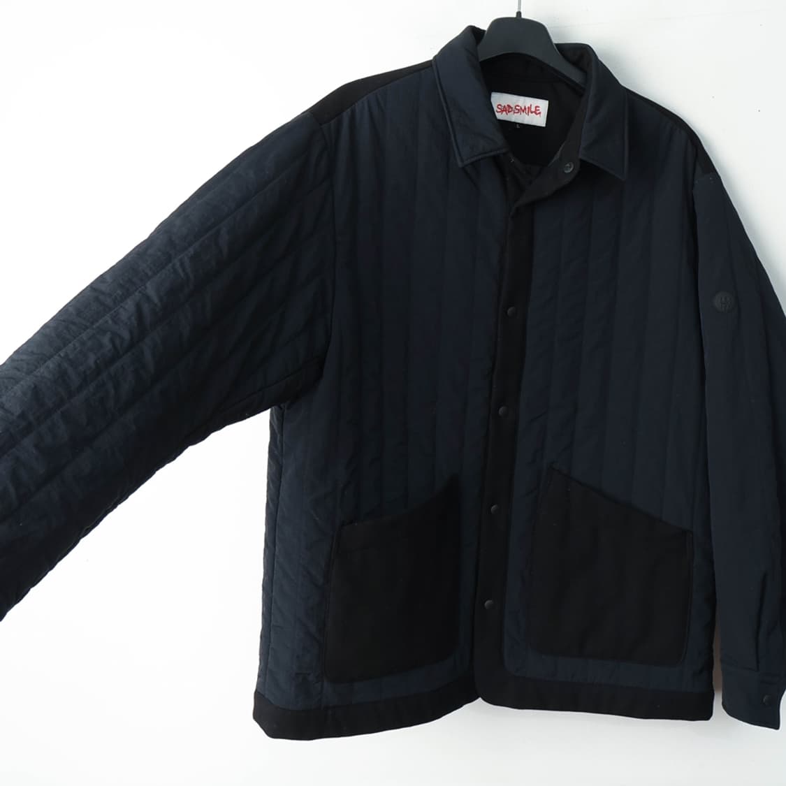 105/커스텀멜로우 새드스마일 버티컬 패딩셔츠 상품이미지5