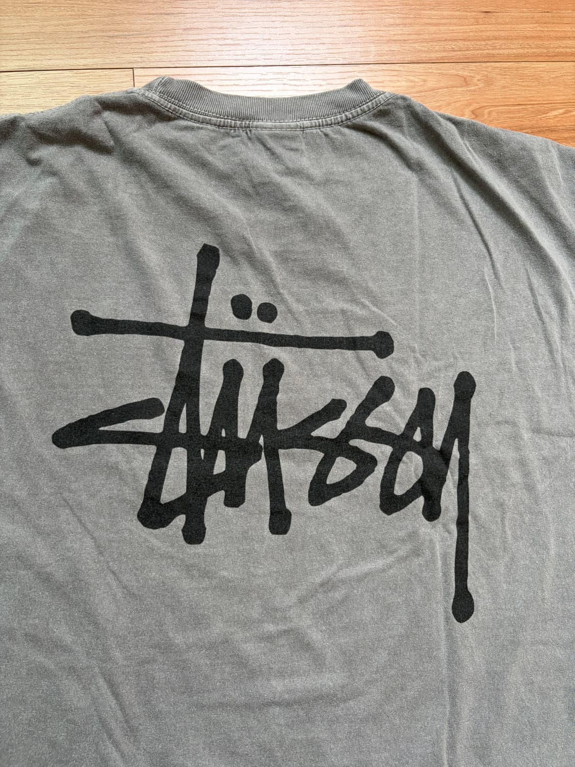 [XL] 스투시 베이직 스투시 피그먼트 다이드 티셔츠 그레이 상품이미지4