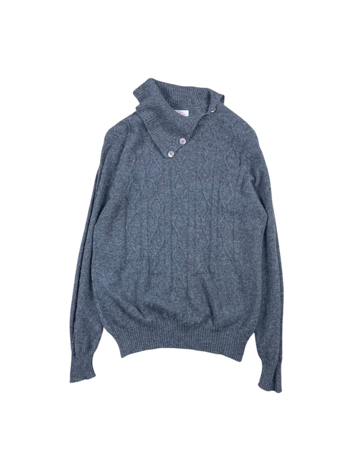 100% Cashmere 하이넥 그레이 니트  상품이미지1