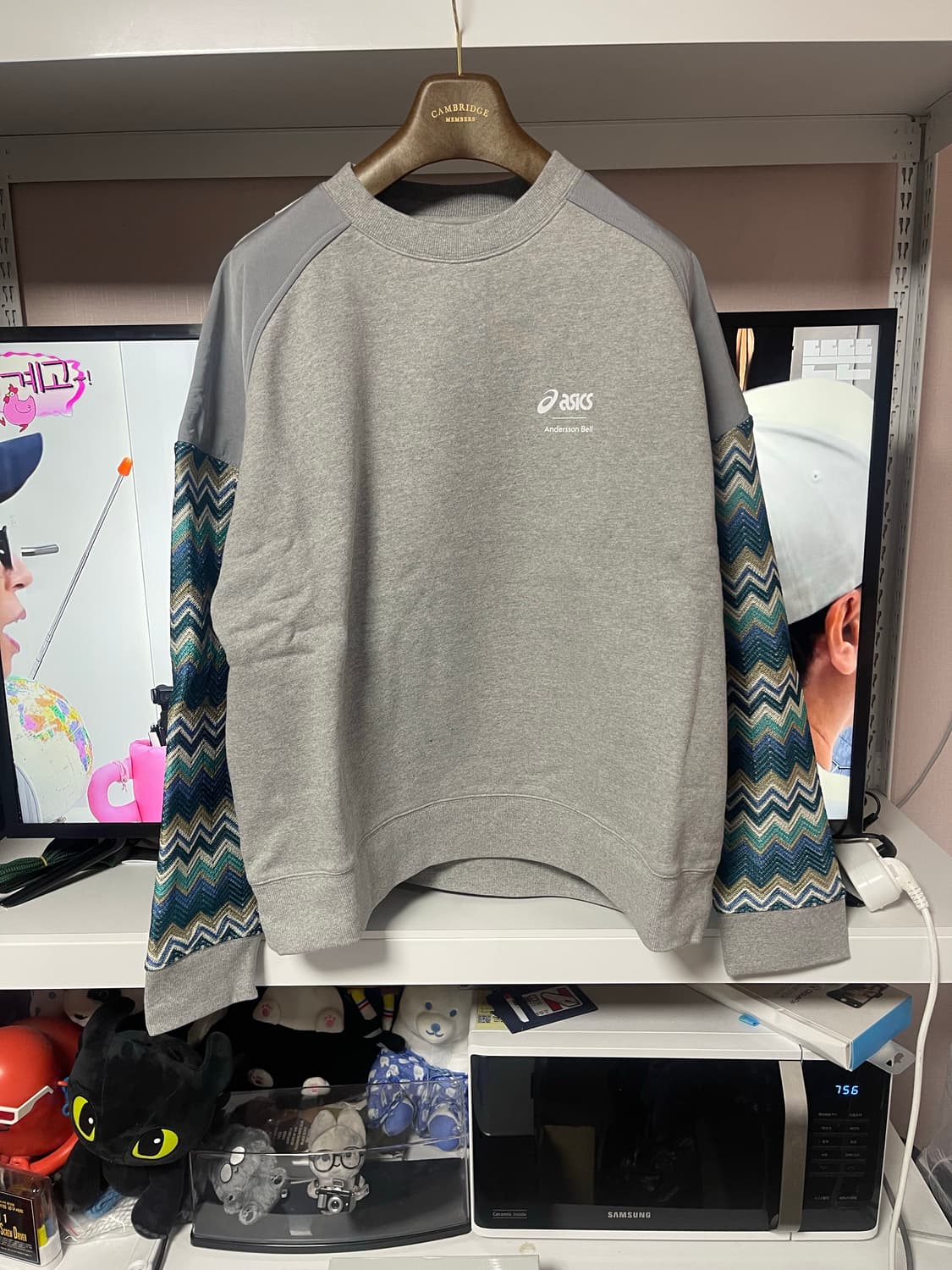 아식스 앤더슨벨 콜라보 맨투맨 그레이 상품이미지1