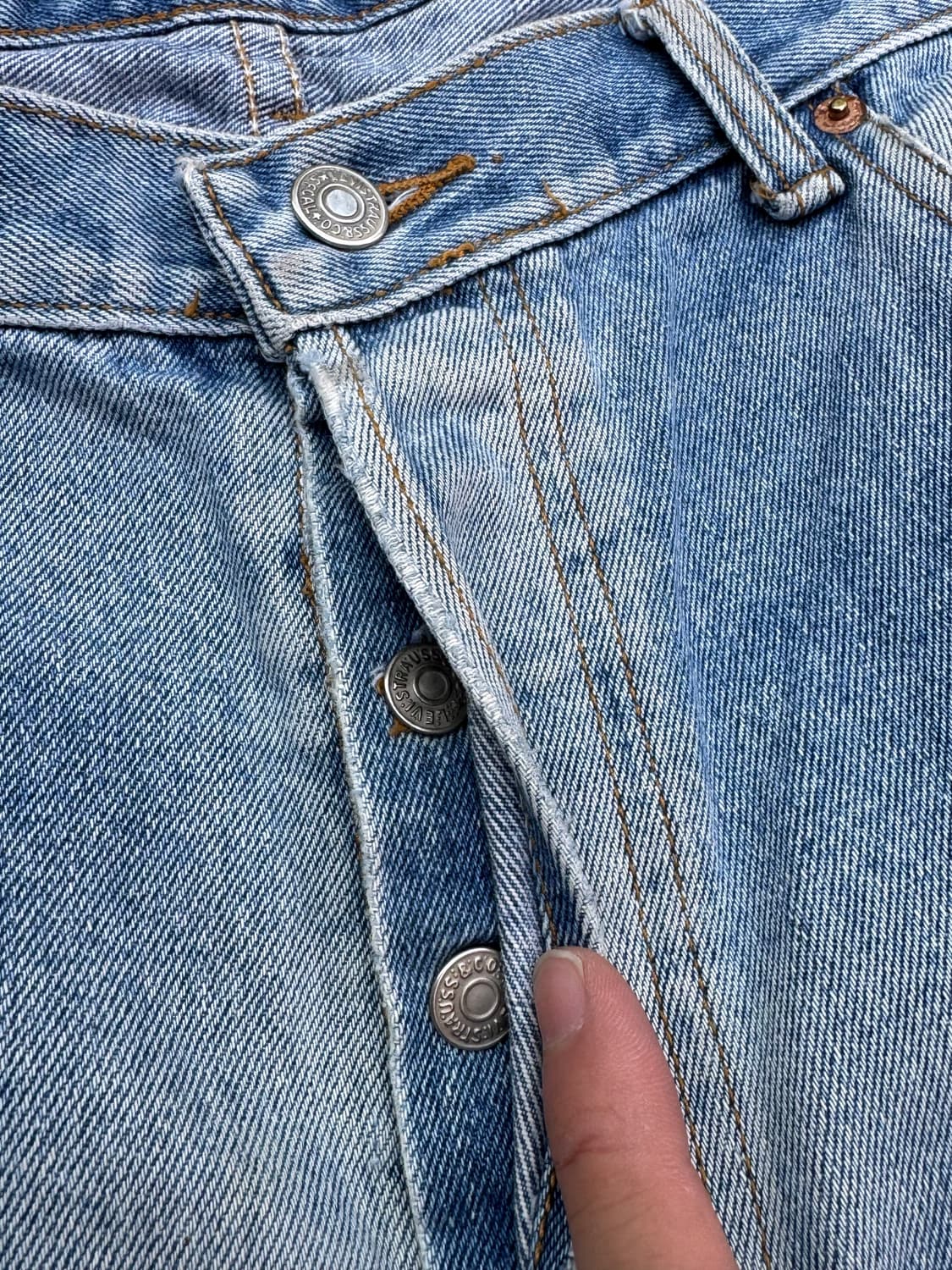 90s 리바이스 501 데미지 워싱 데님팬츠 상품이미지9