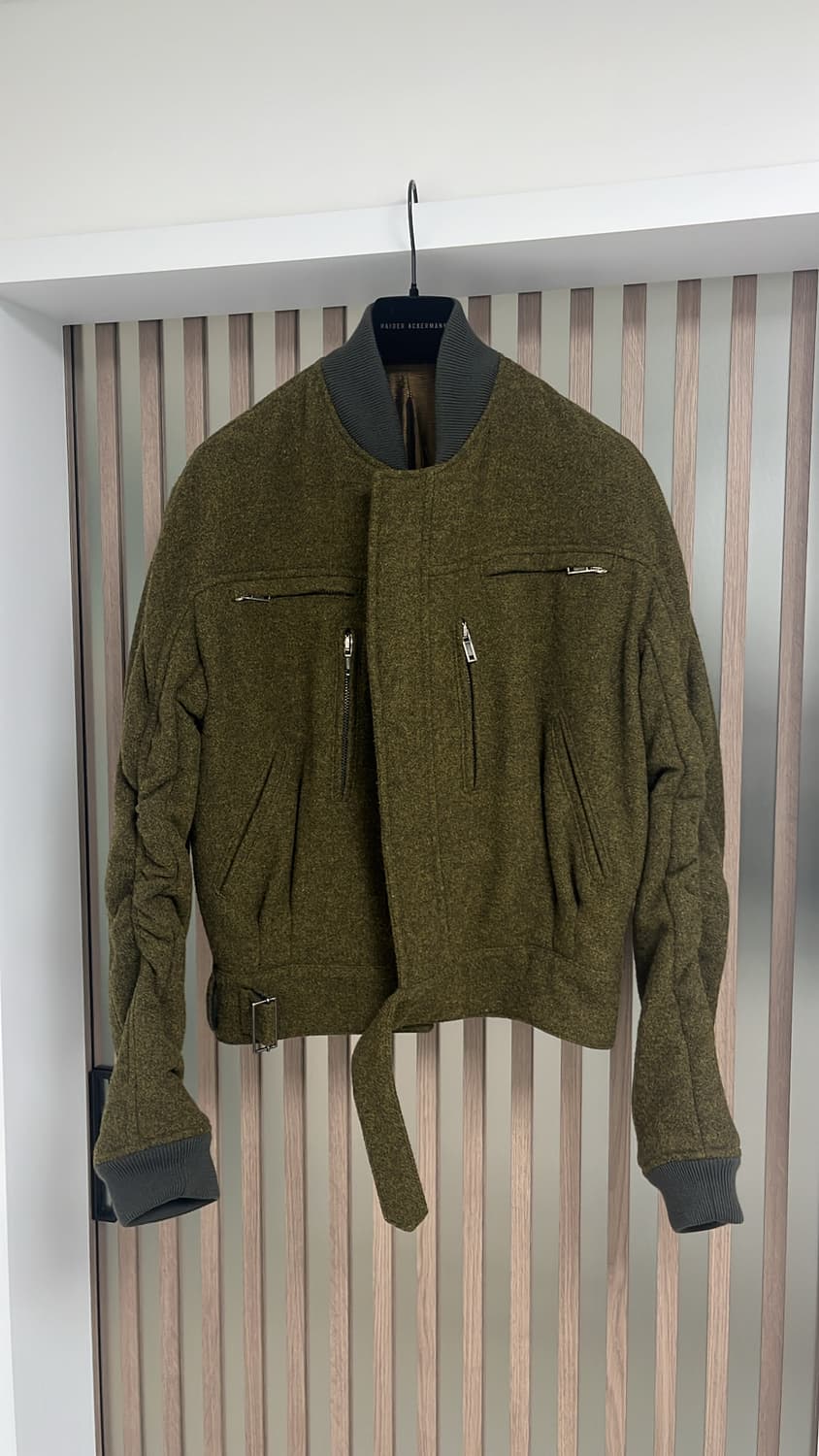 [S] 하이더아커만 15FW 샘플 기모노 봄버 울 카키 상품이미지2