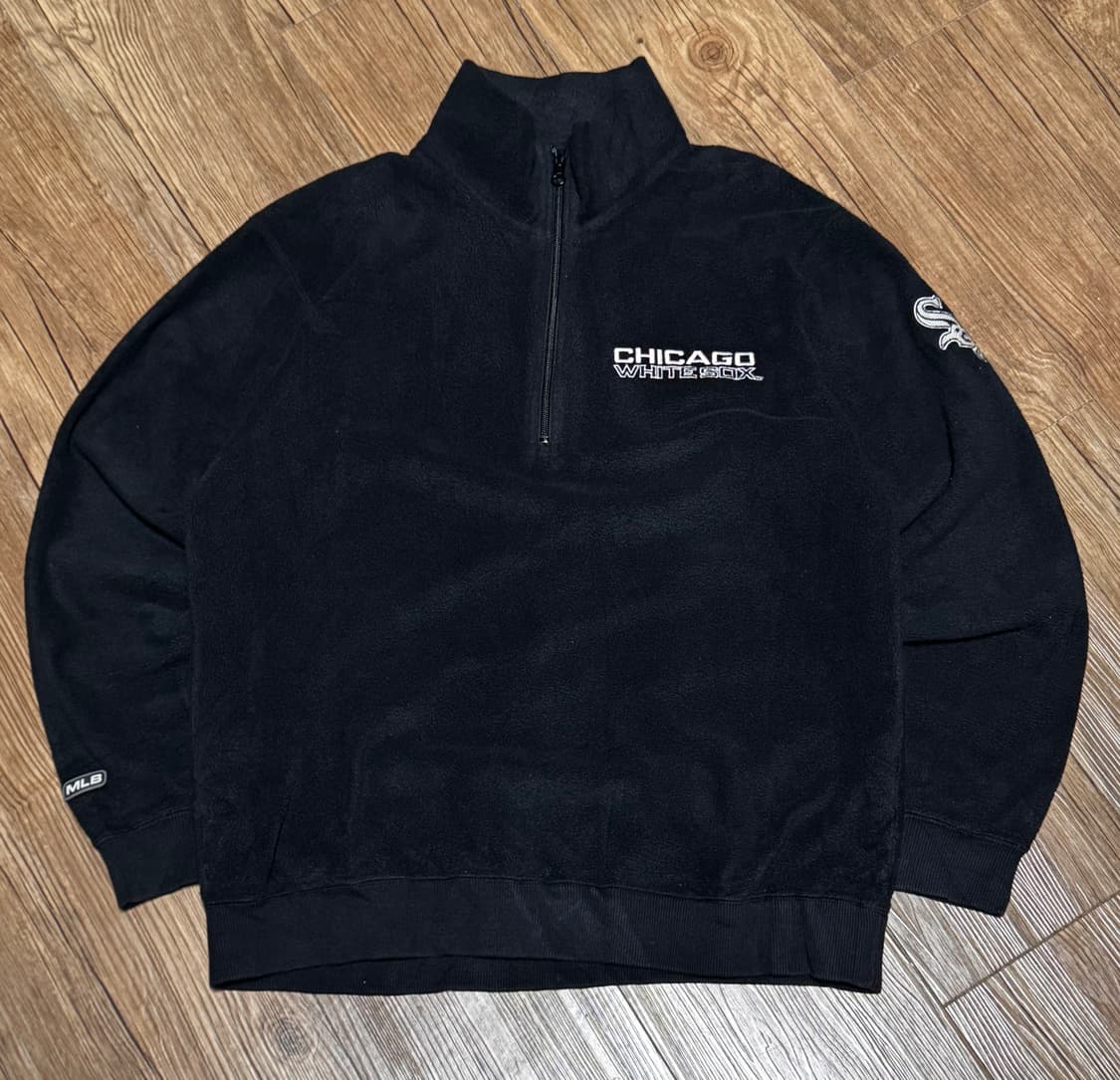 MLB 유니클로 시카고 화이트삭스 블랙 반집업 플리스 상품이미지2