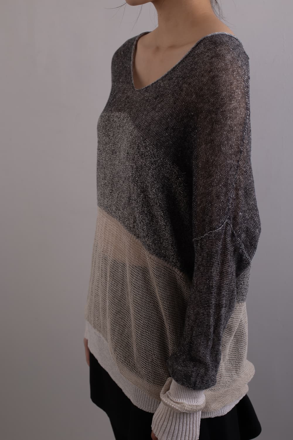 TRANSIT V-NECK MESH KNIT 상품이미지2