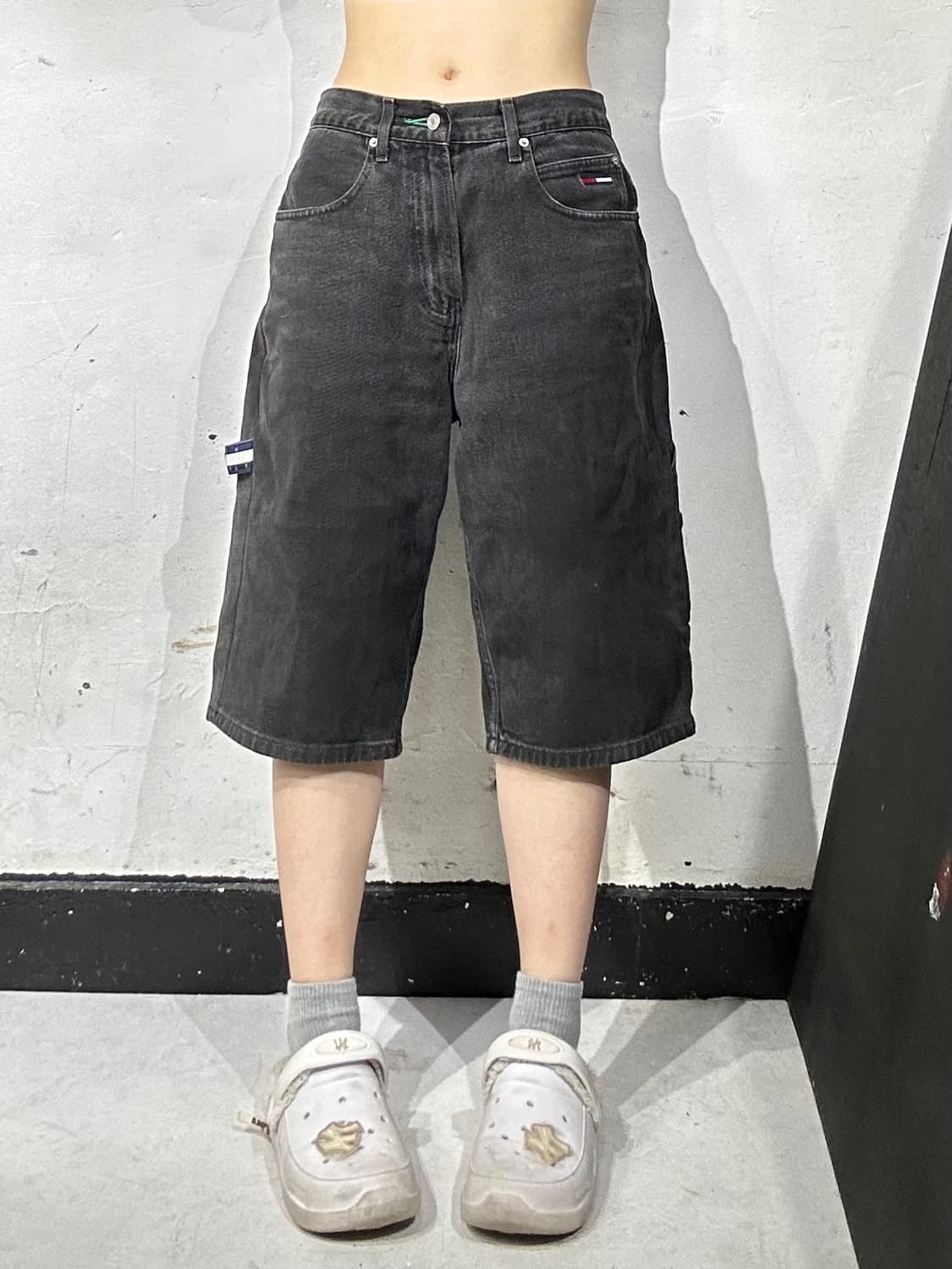 00s 타미 힐피거 카펜터 흑청 버뮤다 팬츠 반바지  상품이미지2