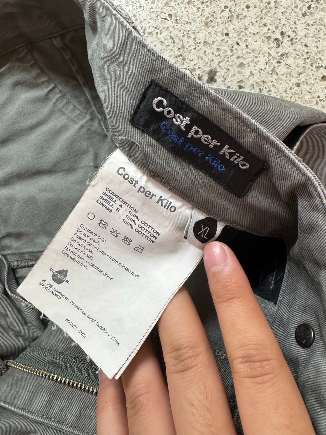 코스트퍼킬로 지퍼팬츠 그레이 XL 상품이미지2