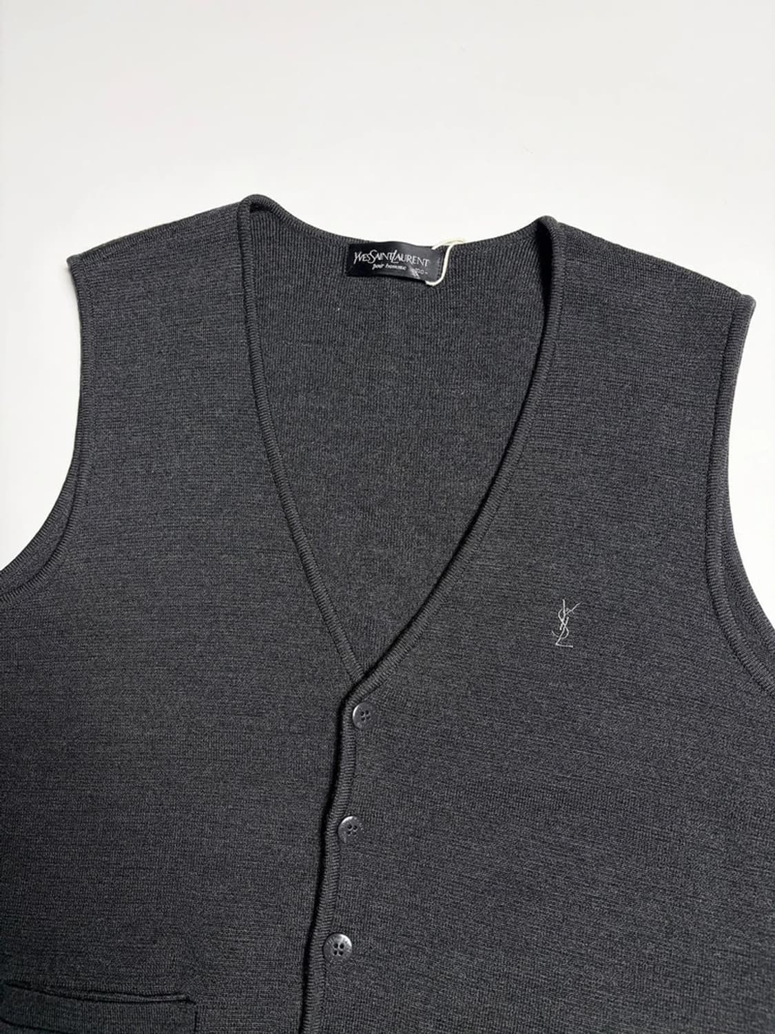 입생로랑 YSL 차콜 5버튼 울 니트 조끼 베스트 R1325 상품이미지2