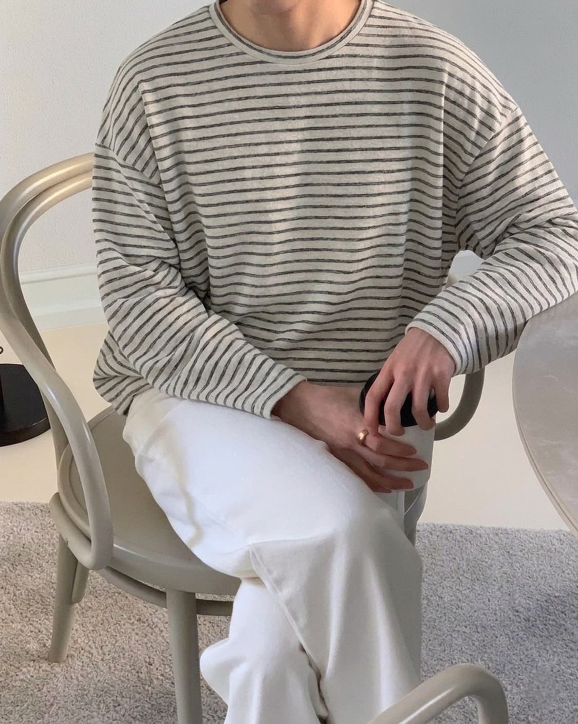 밈더워브로드 소프트 테리 스트라이프 롱슬리브 상품이미지2