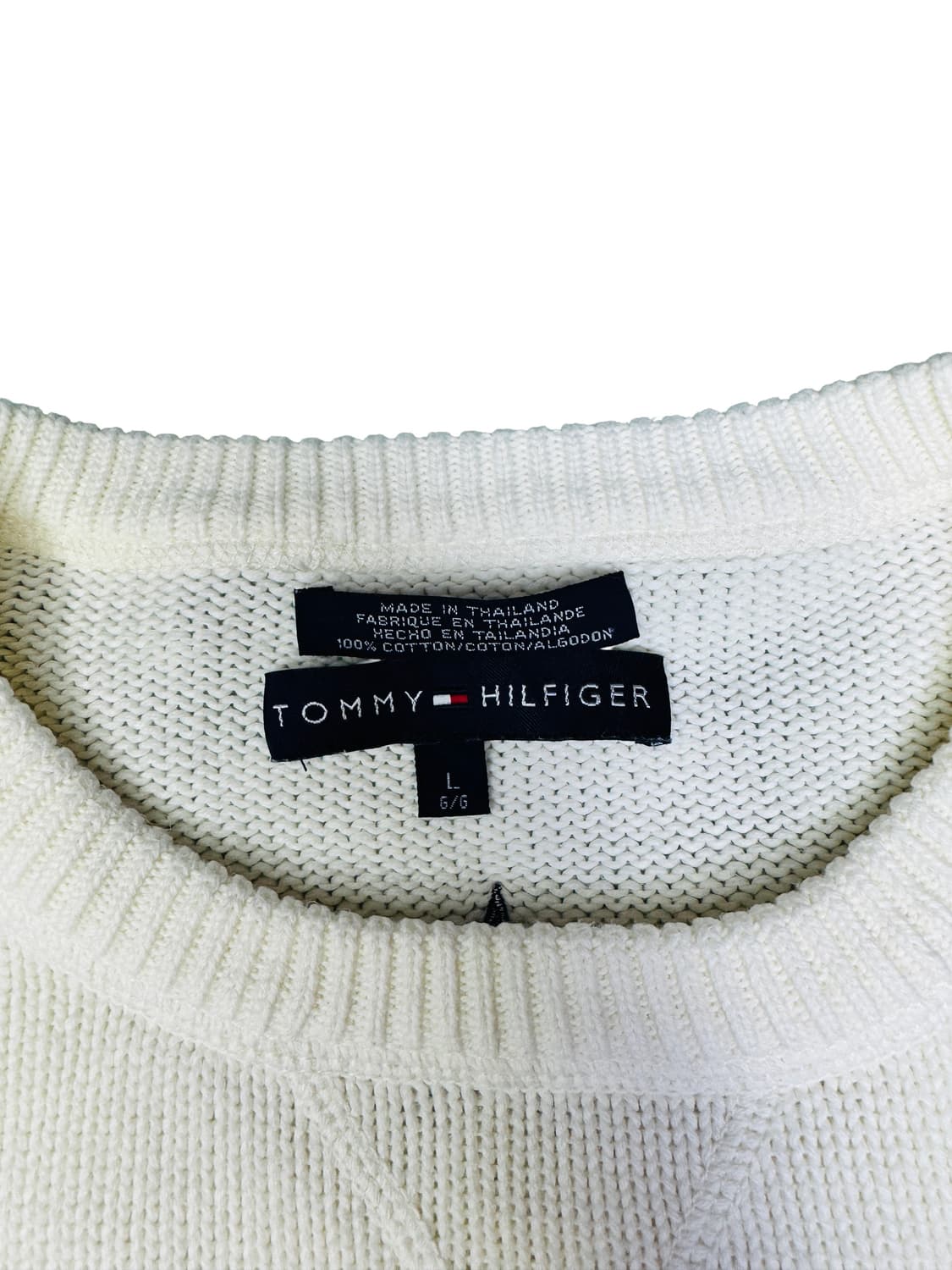 빈티지 타미힐피거 tommy hilfiger 빅로고 크루넥 니트 L 상품이미지3