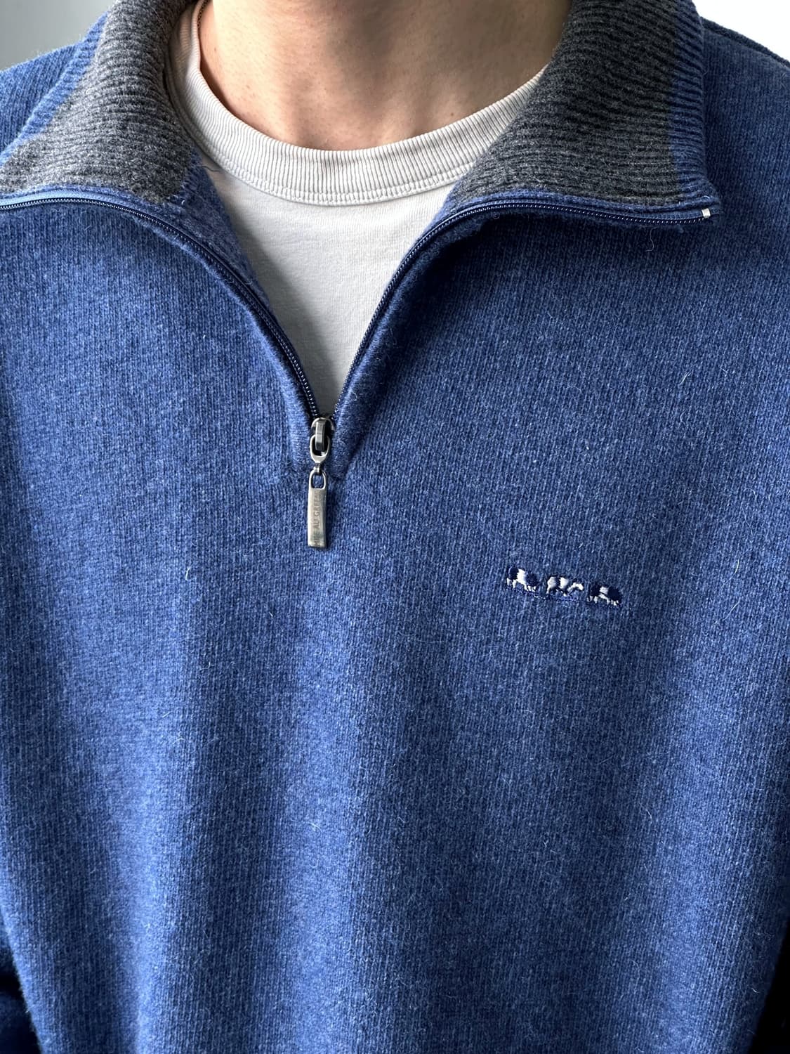 Brushed fabric design zip knit P/O 상품이미지9