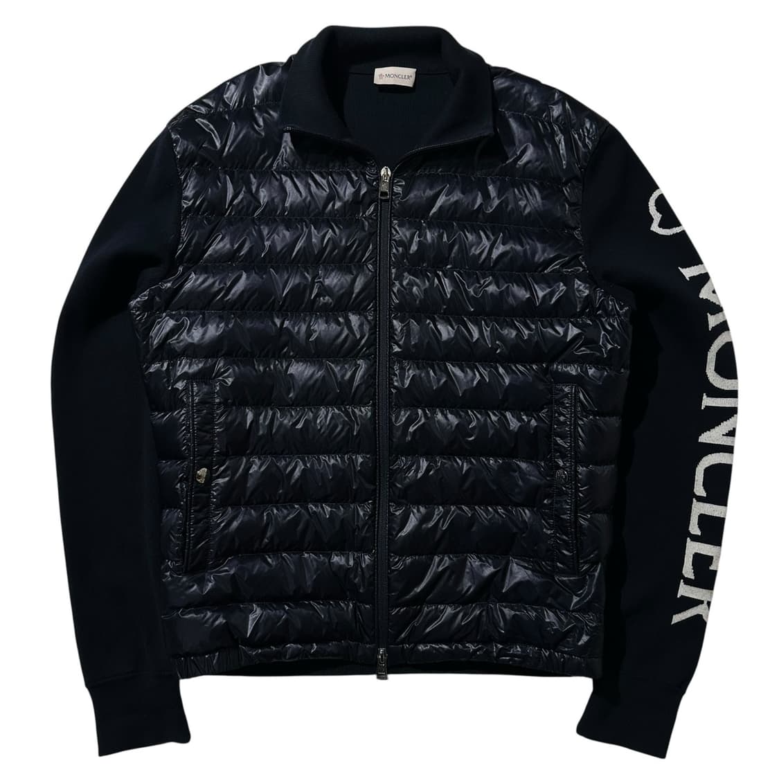 (매장판) 몽클레어 레터링 로고 니트 믹스 구스다운 패딩 상품이미지3