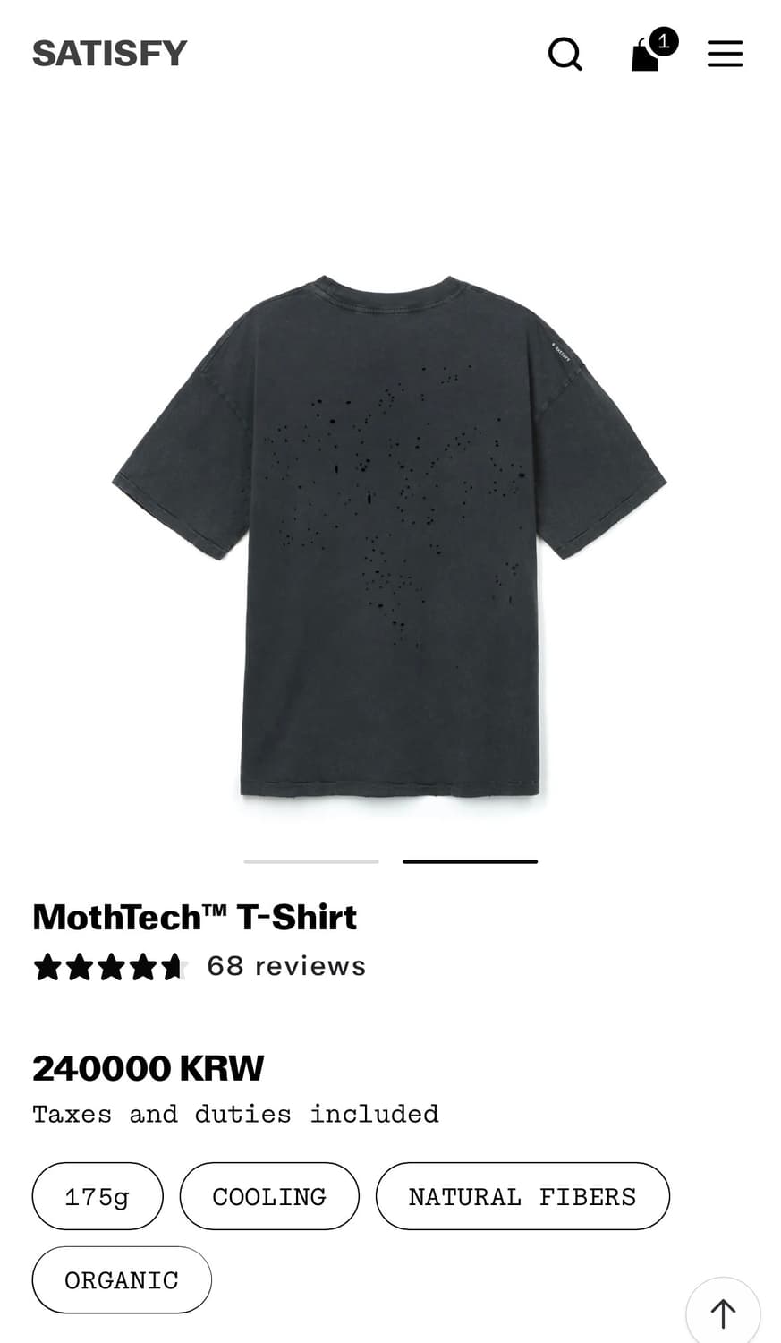 새티스파이 모스테크 티 26ss 야생마  XL(새상품)  상품이미지3