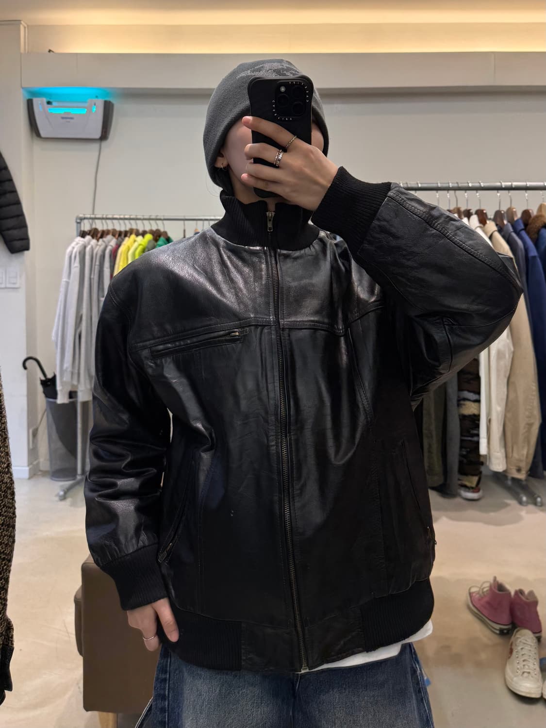 피에루치 Pierucci 램스킨 봄버 자켓 상품이미지5