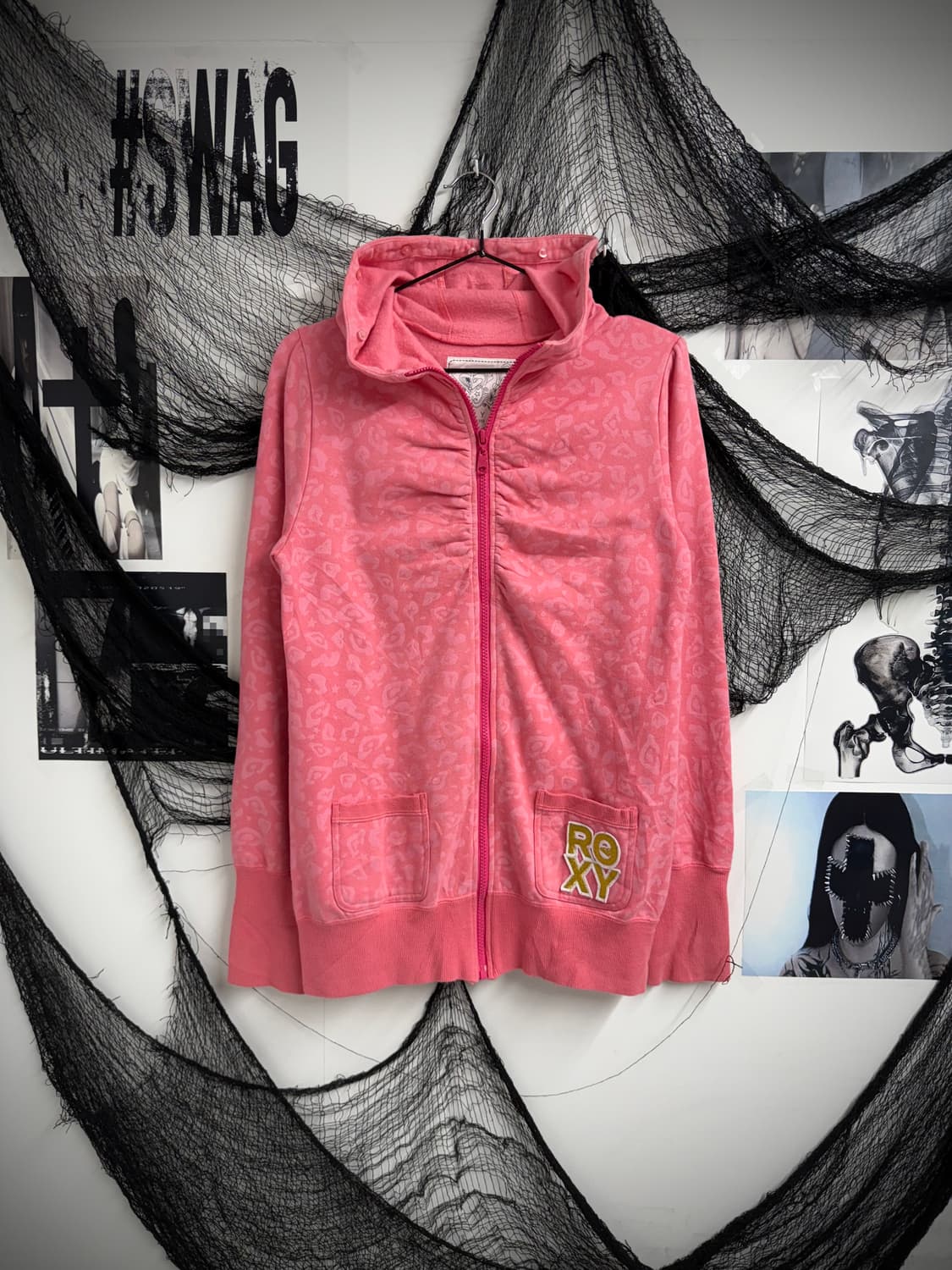 Pink leopard pattern hood zip up  상품이미지3