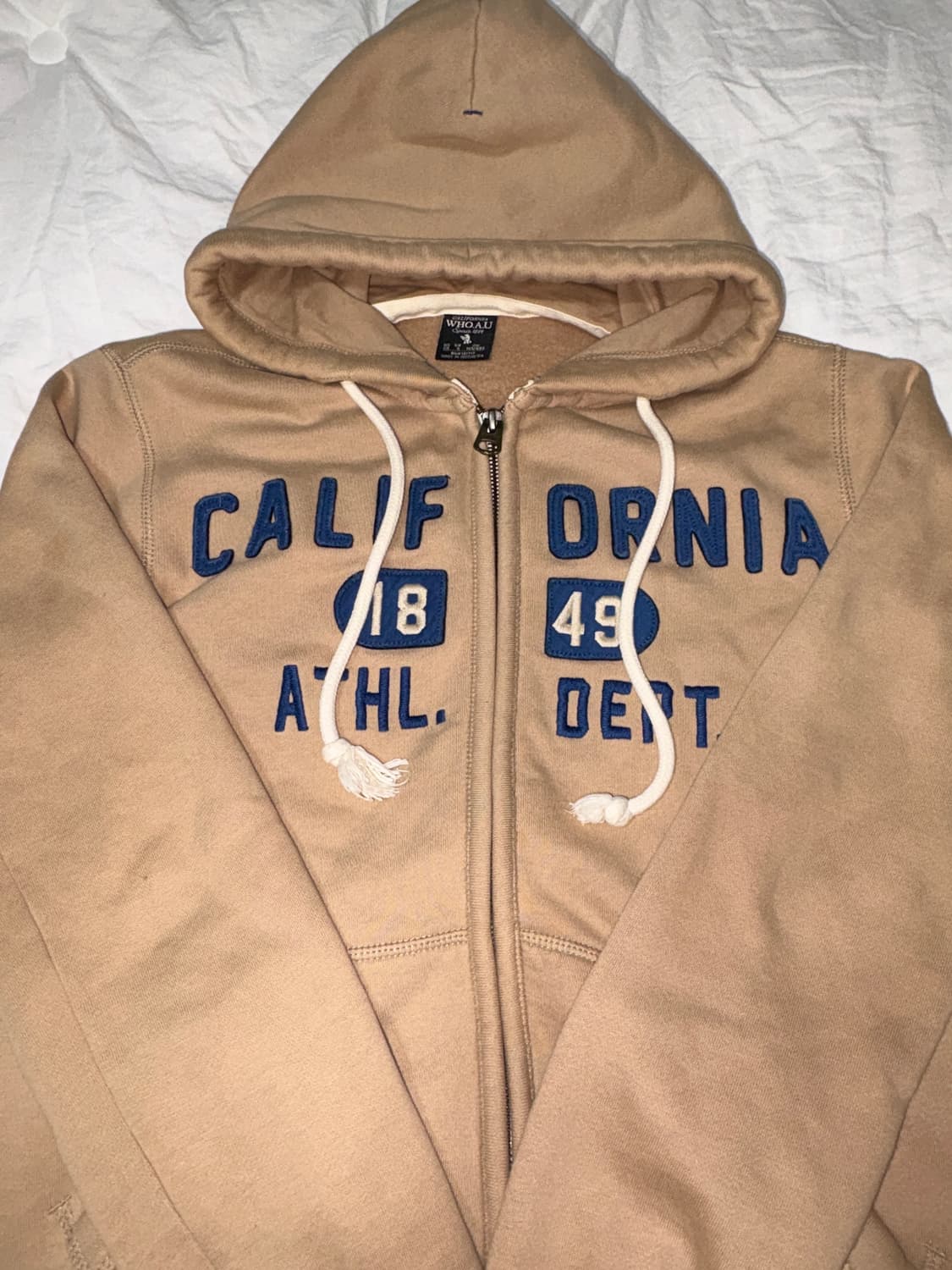 후아유 밀크티 버블티 후드집업 후드티 베이지 브라운 라떼갸루 빈티지 상품이미지1