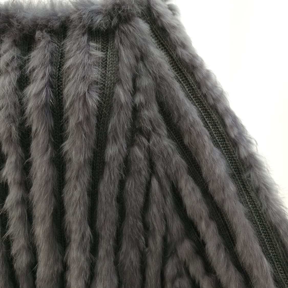 프랑스산 리얼 래빗퍼 100% 니트 케이프 판초 상품이미지8