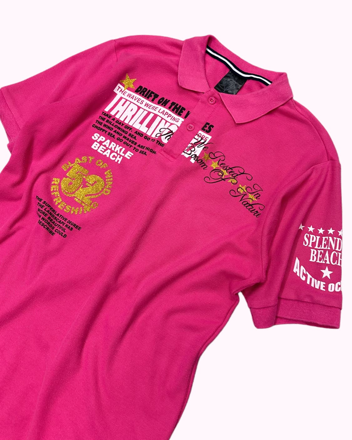 beach printing pink pk t-shirt 상품이미지3